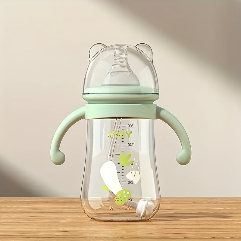 2pcs\u002F1pc Baby Feeding Bottle with Handle And Lid, Water Milk Formula Feeding Supplement Bottle for Infant Toddler