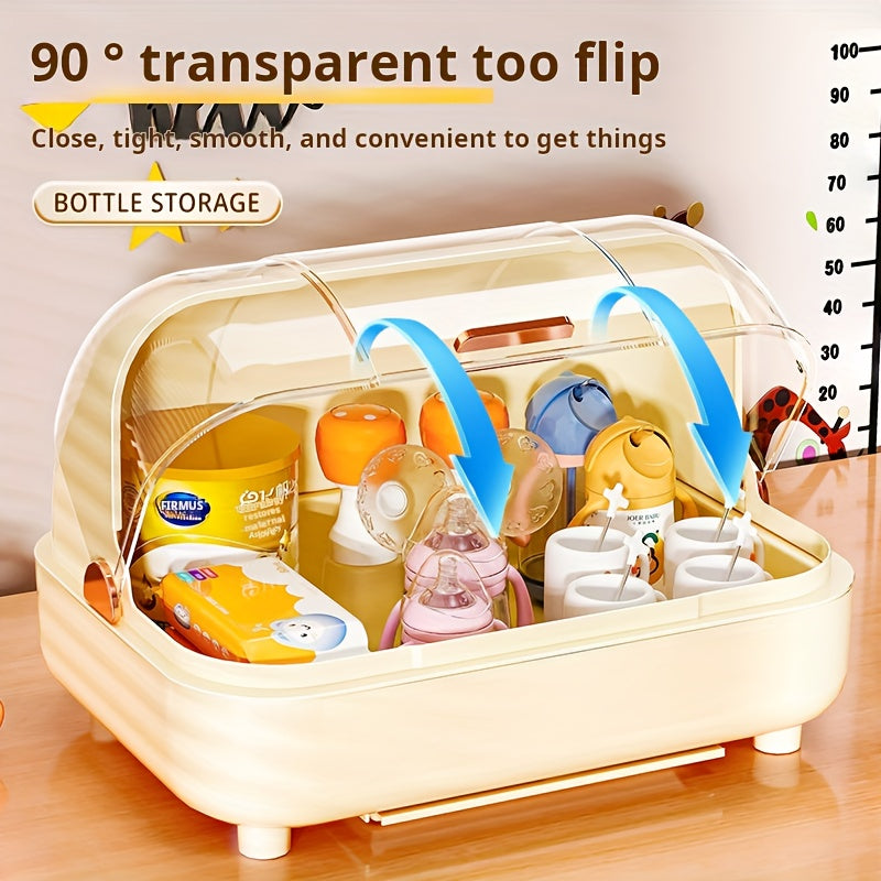 1pc Open-Style Storage Box, Cup Holder, Tea And Water Organizer, Dry-Wet Separation, Kitchen Storage Organizer, 2 Colors Optional