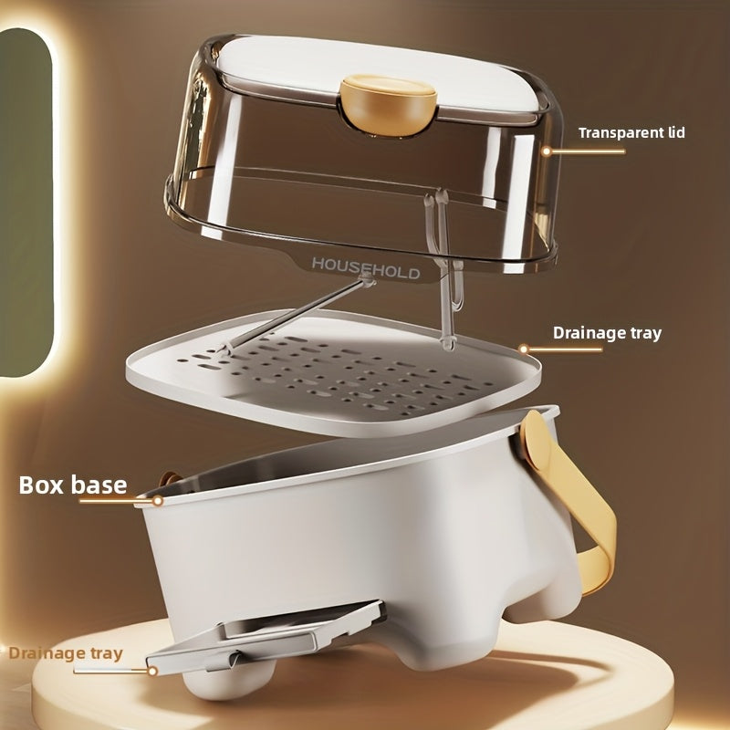A New Upgraded and Thickened Portable Bottle Storage Box with a Lid, a Utensil and Dish Drying Rack, and a Complementary Food Storage Box