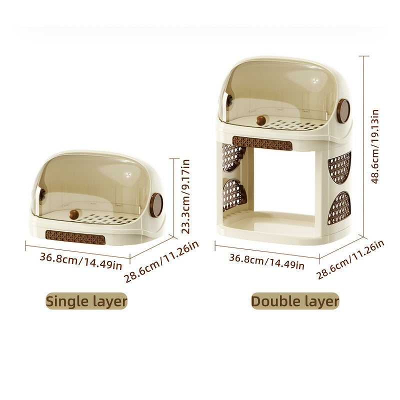 1pc Multi-Functional Bottle Drying Rack | Flip Cover, Dust-Proof, Large Capacity, PP Material, Includes Storage for Bottles and Formula