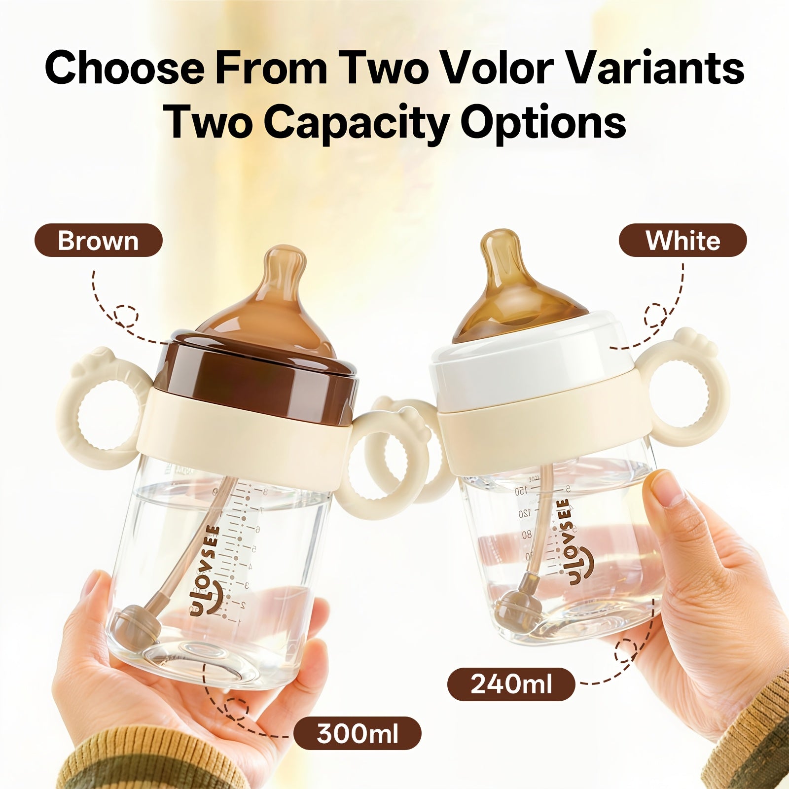 3 in 1 Wide Neck PPSU Baby Bottle with Duckbill Spout for Children Aged 6 Months to 3 Years, Ideal for Versatile Feeding And Drinking