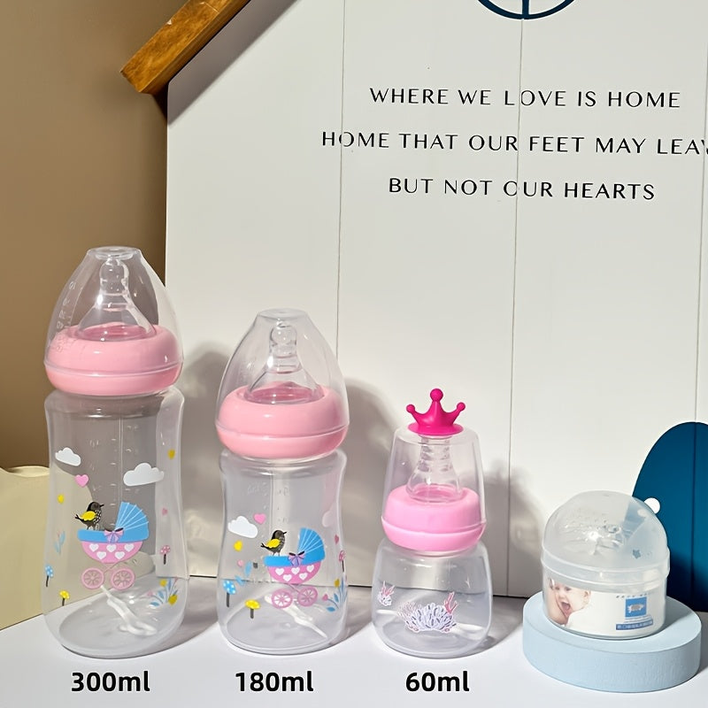 New Baby Bottle Set - Wide-Neck Bottle 4pcs Gift Set, High-End Baby And Mother Product, Anti-Fall And Anti-Colic