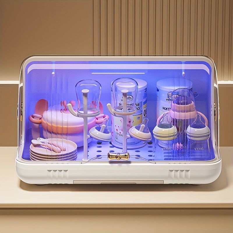Baby Bottle Drainer Rack, Drying And Dustproof Storage Rack, Tableware Storage Box Rack, Baby Bottle Box with Lid, Baby Water Cup