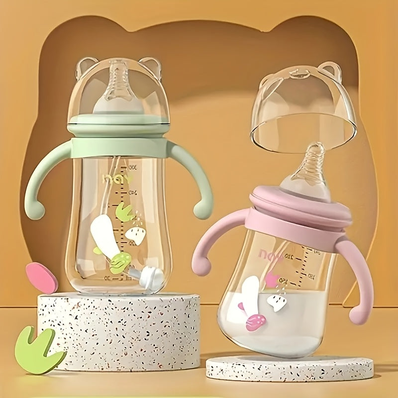 2pcs\u002F1pc Baby Feeding Bottle with Handle And Lid, Water Milk Formula Feeding Supplement Bottle for Infant Toddler