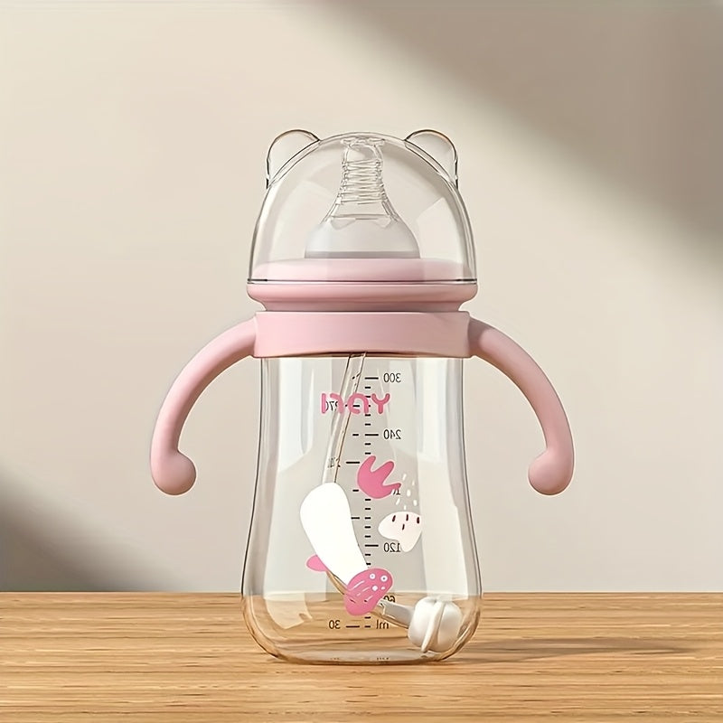 2pcs\u002F1pc Baby Feeding Bottle with Handle And Lid, Water Milk Formula Feeding Supplement Bottle for Infant Toddler
