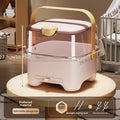 A New Upgraded and Thickened Portable Bottle Storage Box with a Lid, a Utensil and Dish Drying Rack, and a Complementary Food Storage Box
