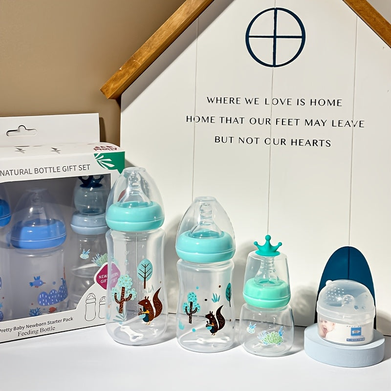 New Baby Bottle Set - Wide-Neck Bottle 4pcs Gift Set, High-End Baby And Mother Product, Anti-Fall And Anti-Colic