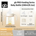 GB PPSU Baby Bottles 3 Sizes with -Spill System & Breast Nipple & V-Valve Straw - BPA-Free, Feeding for - (0-12 Months) - Wide Mouth & Handle, PPSU Liquid Separation Tech (No reflux for breast milk\u002F