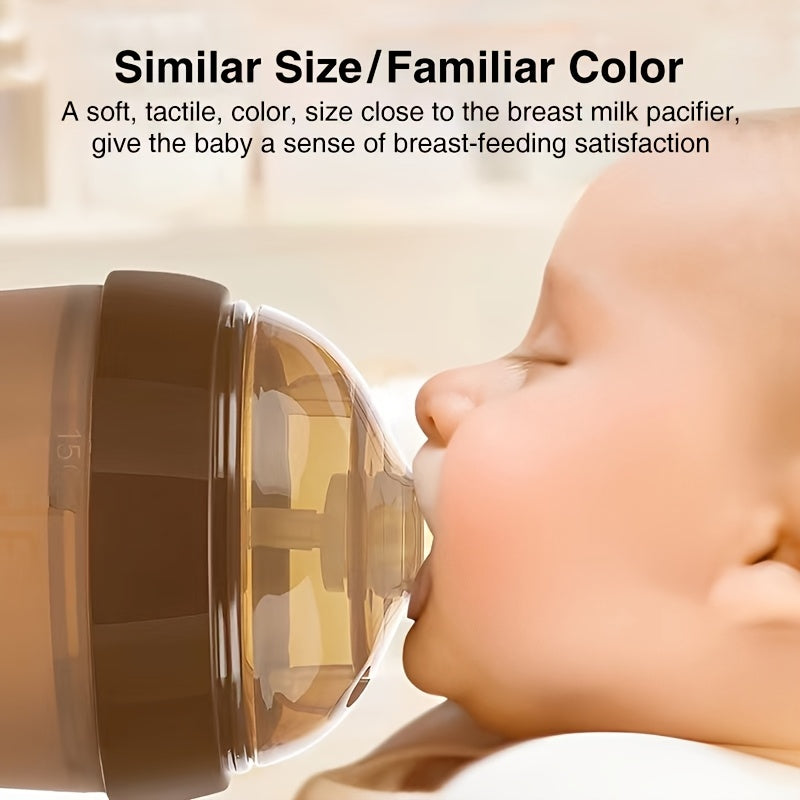 2pcs Baby Bottles Suitable for Newborns & - Food-Grade Silicone with -Collapsible Weighted Straw, Wide Mouth Nipple, -Leak inverted Design & Non-Spill Spout - Feeding Bottles, Ideal for Breastfeeding and Formula