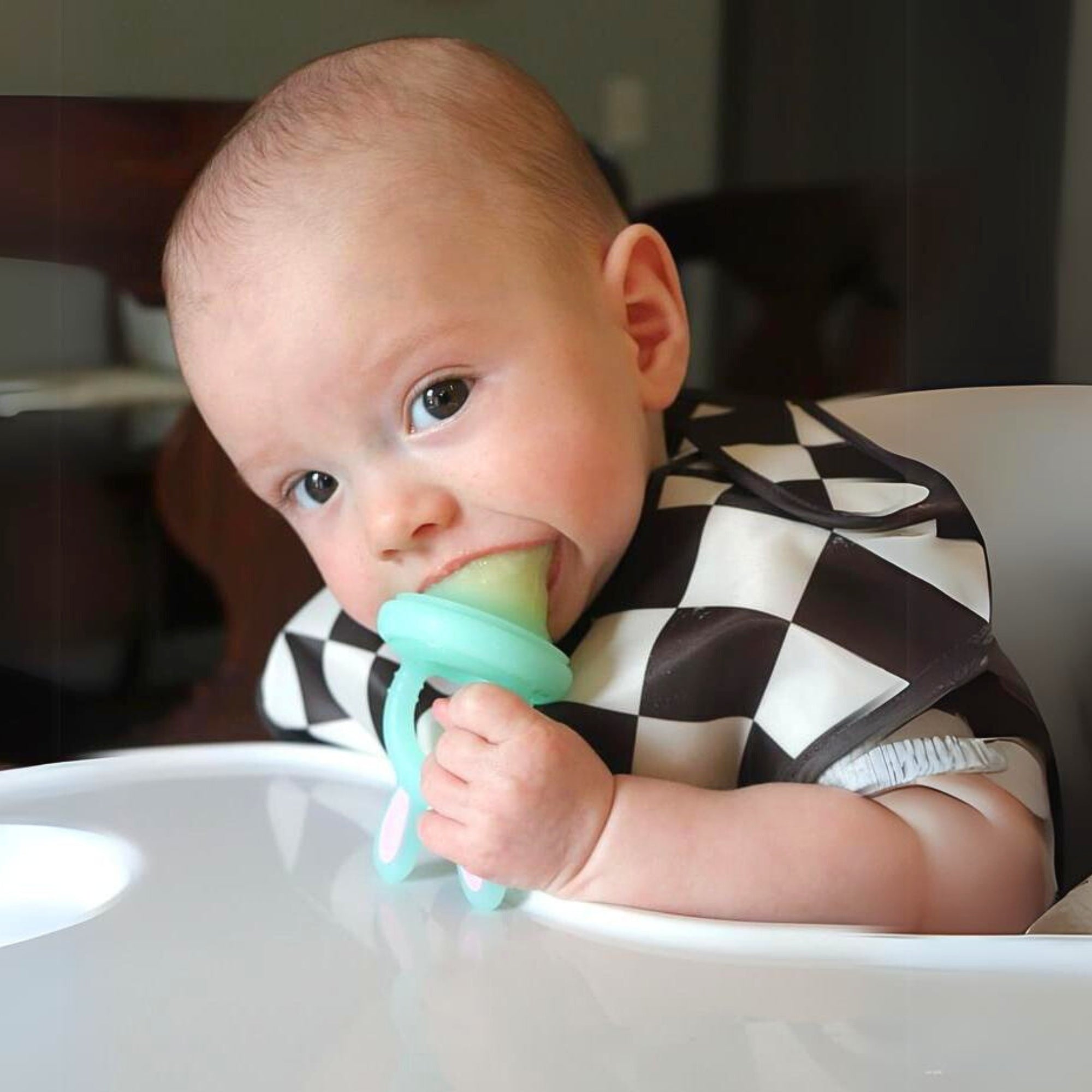 Vesta Baby Fruit Feeder - 2 Sizes Soft Silicone Freezable Fresh Food Nibbler For Safe Infant Self Feeding - Solid Foods Weaning Pacifier & Teether Set - Bunny Teething Toy For Babies 4M+