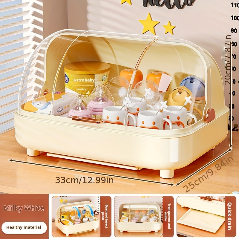 1pc Open-Style Storage Box, Cup Holder, Tea And Water Organizer, Dry-Wet Separation, Kitchen Storage Organizer, 2 Colors Optional