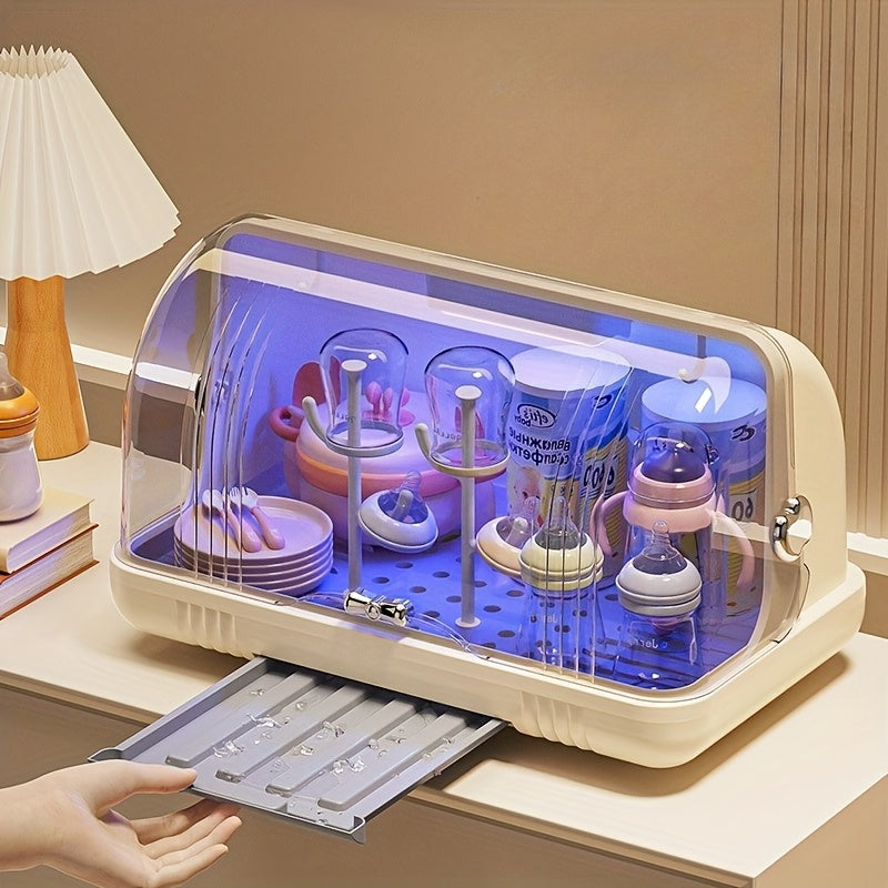Baby Bottle Drainer Rack, Drying And Dustproof Storage Rack, Tableware Storage Box Rack, Baby Bottle Box with Lid, Baby Water Cup