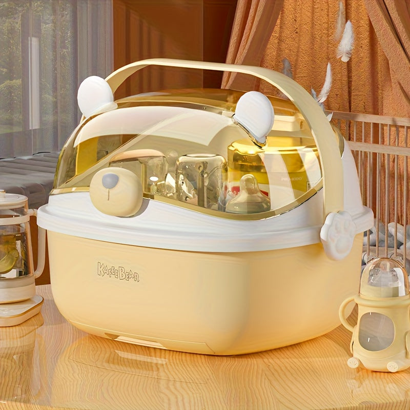Bottle Drying Rack, Household Cup with Dust-proof Lid and Stand, Cup and Utensil Drying Storage Box, Kitchen Storage for Bottles and Miscellaneous Items
