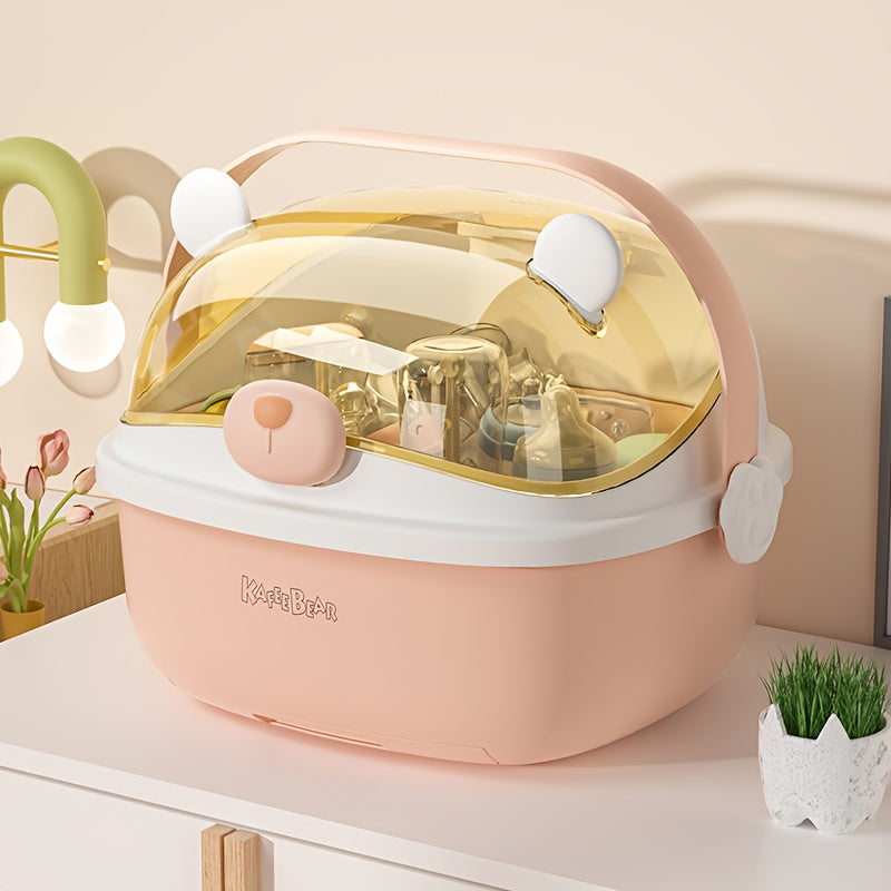 Bottle Drying Rack, Household Cup with Dust-proof Lid and Stand, Cup and Utensil Drying Storage Box, Kitchen Storage for Bottles and Miscellaneous Items