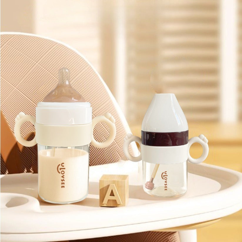 3 in 1 Wide Neck PPSU Baby Bottle with Duckbill Spout for Children Aged 6 Months to 3 Years, Ideal for Versatile Feeding And Drinking