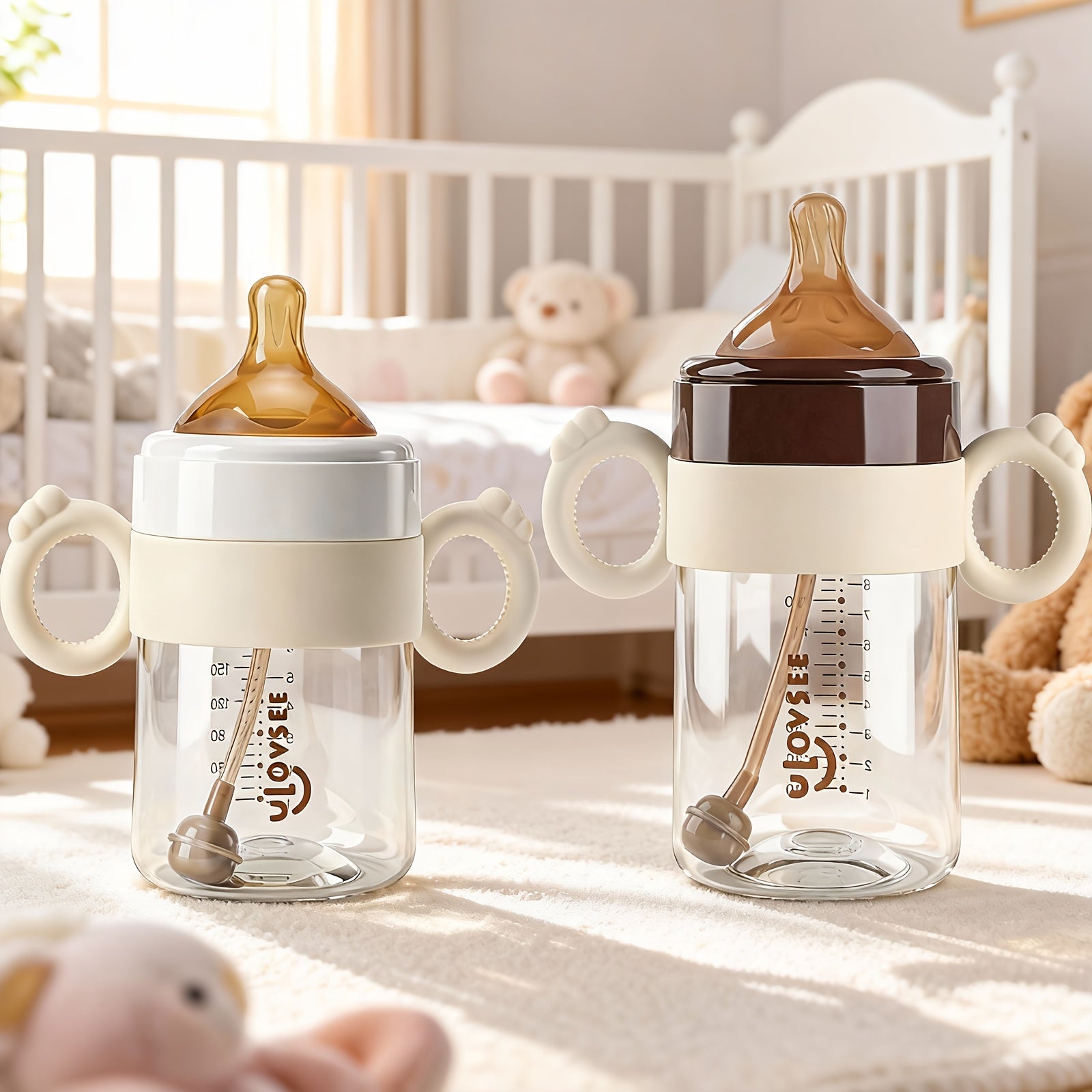 3 in 1 Wide Neck PPSU Baby Bottle with Duckbill Spout for Children Aged 6 Months to 3 Years, Ideal for Versatile Feeding And Drinking