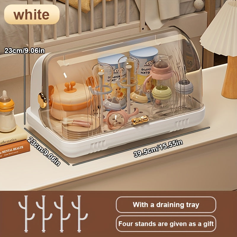 Baby Bottle Drainer Rack, Drying And Dustproof Storage Rack, Tableware Storage Box Rack, Baby Bottle Box with Lid, Baby Water Cup