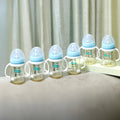 6 Pack EASYCARE Wide-Mouth Baby Bottle, 236.22-472.44inch Nipple, 180Ml\u002F6.3Oz PPSU - Drop-Proof with Gravity Ball Sippy & Straw Cup, Easy to Grip & Clean - Ideal for Baby Showers, Gender Reveals, Weddings Gifts