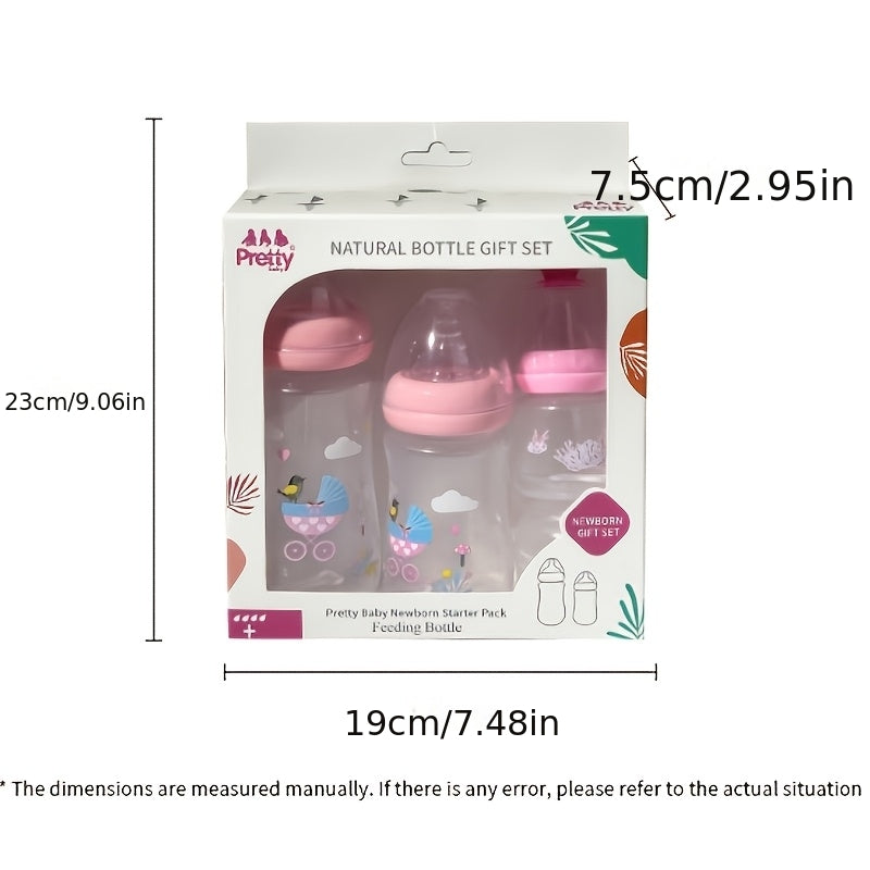 New Baby Bottle Set - Wide-Neck Bottle 4pcs Gift Set, High-End Baby And Mother Product, Anti-Fall And Anti-Colic