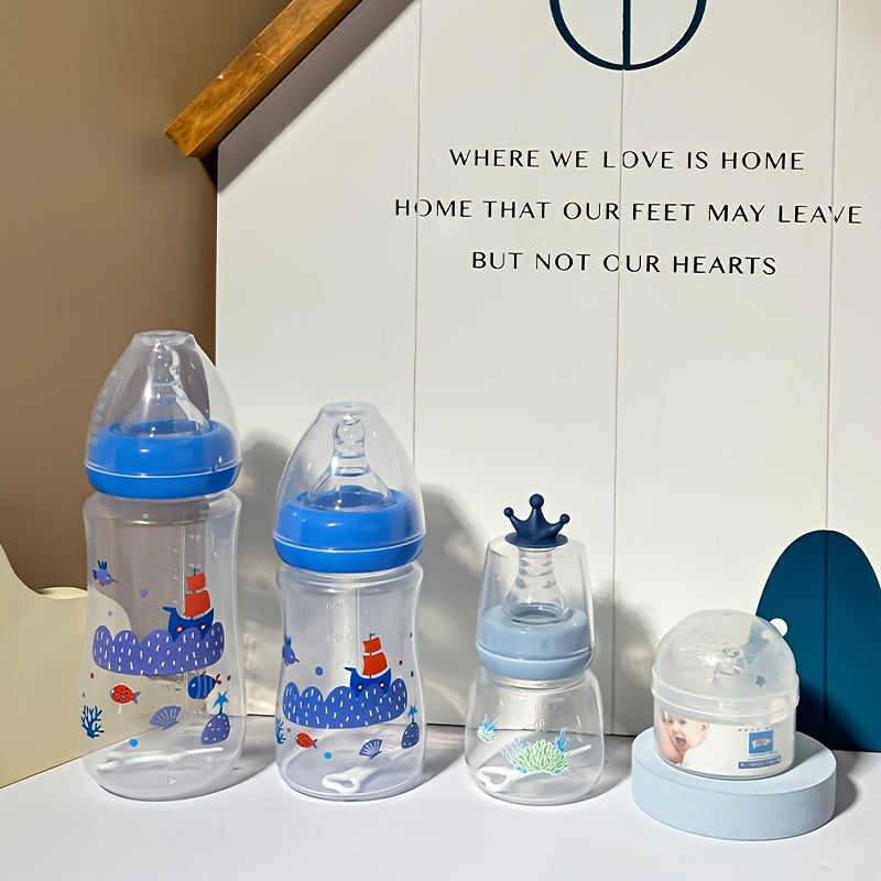 New Baby Bottle Set - Wide-Neck Bottle 4pcs Gift Set, High-End Baby And Mother Product, Anti-Fall And Anti-Colic