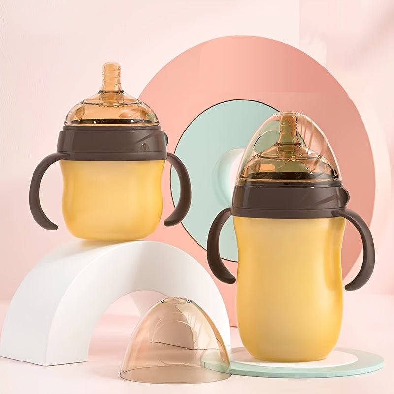 2pcs Baby Bottles Suitable for Newborns & - Food-Grade Silicone with -Collapsible Weighted Straw, Wide Mouth Nipple, -Leak inverted Design & Non-Spill Spout - Feeding Bottles, Ideal for Breastfeeding and Formula