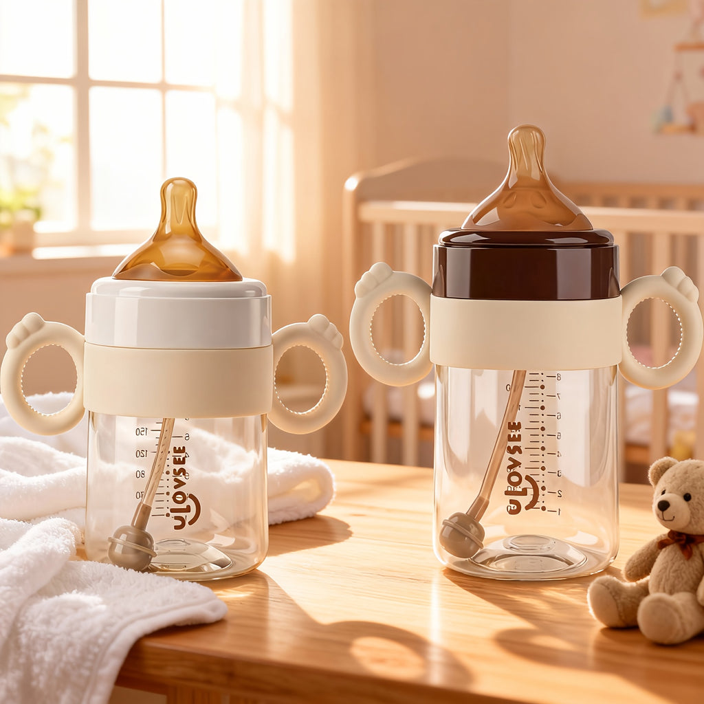 3 in 1 Wide Neck PPSU Baby Bottle with Duckbill Spout for Children Aged 6 Months to 3 Years, Ideal for Versatile Feeding And Drinking