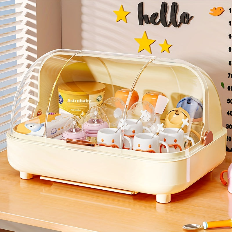 1pc Open-Style Storage Box, Cup Holder, Tea And Water Organizer, Dry-Wet Separation, Kitchen Storage Organizer, 2 Colors Optional