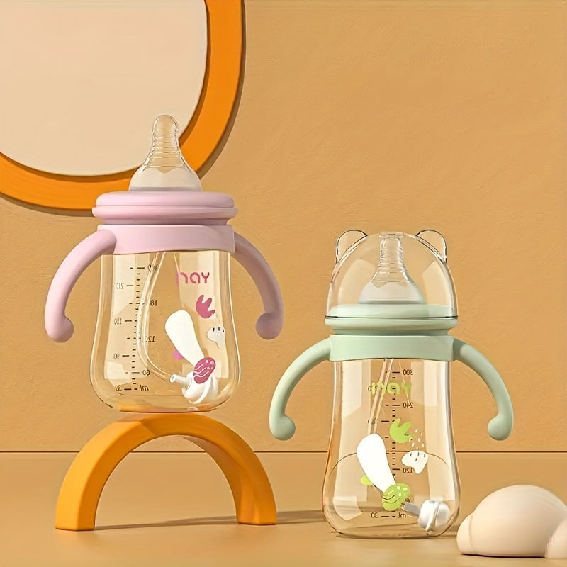 2pcs\u002F1pc Baby Feeding Bottle with Handle And Lid, Water Milk Formula Feeding Supplement Bottle for Infant Toddler
